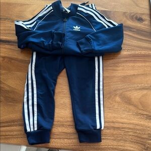 Adidas Blue Jogger Sweatpants with Signature Stripes